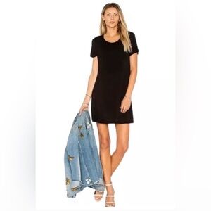 Lovers + Friends Black Short- Sleeve Lined T Shirt Dress  Size Medium.